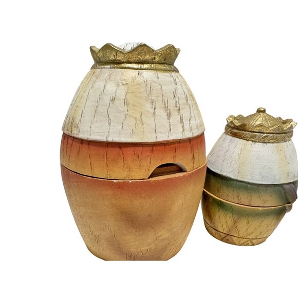 Nativity Scene Nesting Dolls Roman Inc Resin Three 3 Wisemen Vintage - Picture 6 of 10